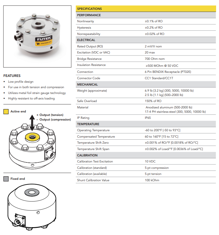 LCF455-300lb称重传感器