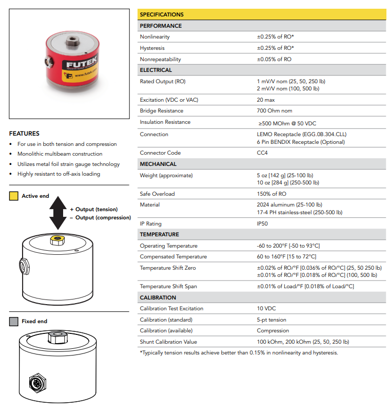 LCF300-25lb称重传感器