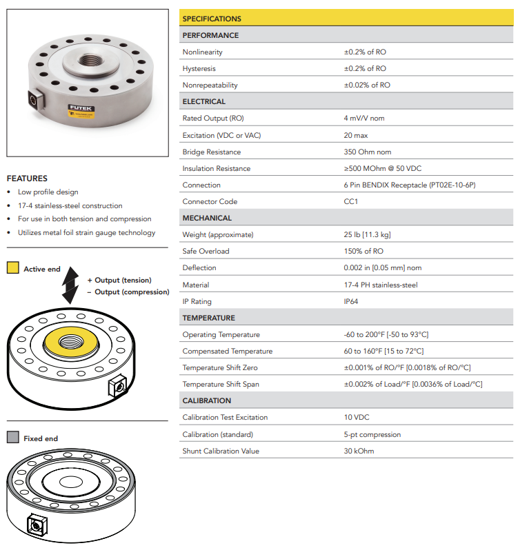 LCF550-100klb称重传感器