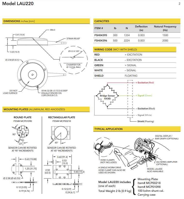 LAU220-300lb称重传感器