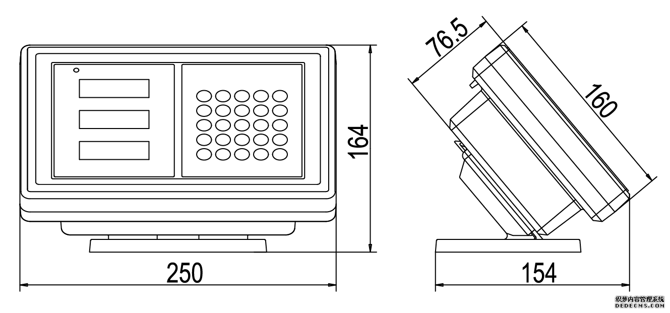 耀华XK3190- A16台秤仪表产品尺寸