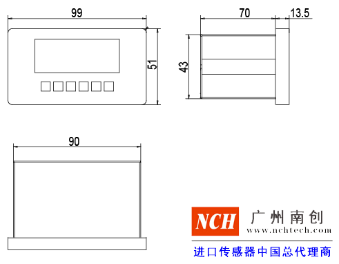 XK3190-C702控制仪表产品尺寸